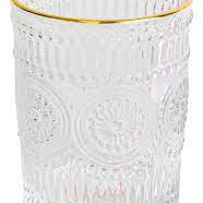 Vaso de vidrio labrado 12cm